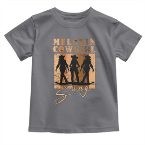 Melanin Cowgirl Swag Toddler T Shirt African American Cowgirls Black History Pride Retro TS02 Charcoal Print Your Wear