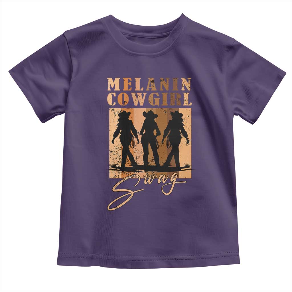 Melanin Cowgirl Swag Toddler T Shirt African American Cowgirls Black History Pride Retro TS02 Purple Print Your Wear