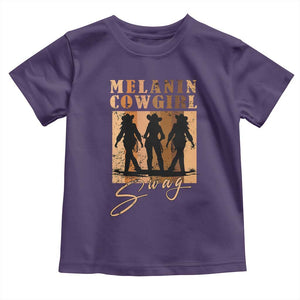 Melanin Cowgirl Swag Toddler T Shirt African American Cowgirls Black History Pride Retro TS02 Purple Print Your Wear
