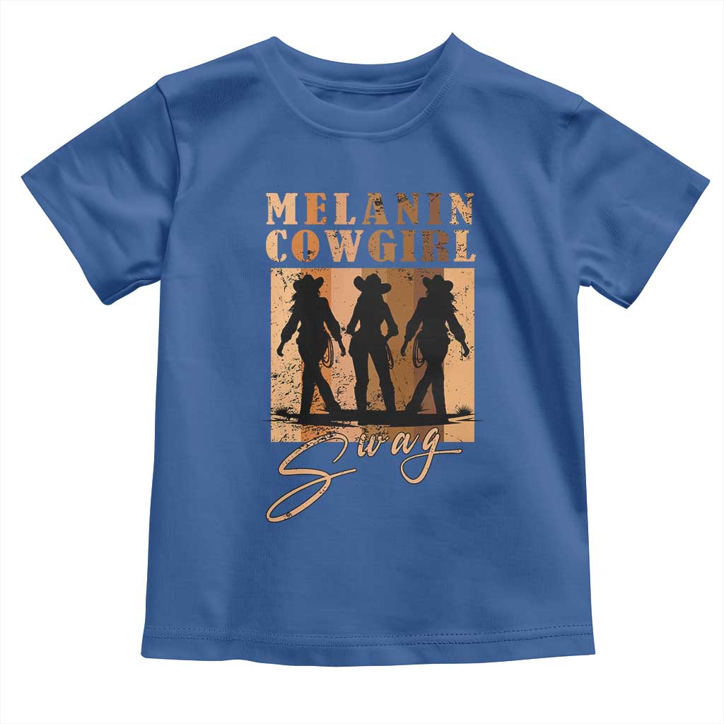 Melanin Cowgirl Swag Toddler T Shirt African American Cowgirls Black History Pride Retro TS02 Royal Blue Print Your Wear