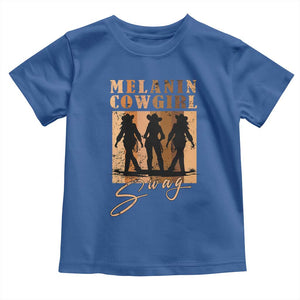 Melanin Cowgirl Swag Toddler T Shirt African American Cowgirls Black History Pride Retro TS02 Royal Blue Print Your Wear