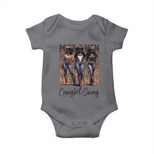 Melanin Cowgirl Swag Baby Onesie African American Cowgirls Black History Pride TS02 Charcoal Print Your Wear