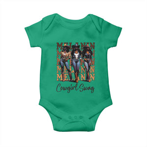 Melanin Cowgirl Swag Baby Onesie African American Cowgirls Black History Pride TS02 Irish Green Print Your Wear