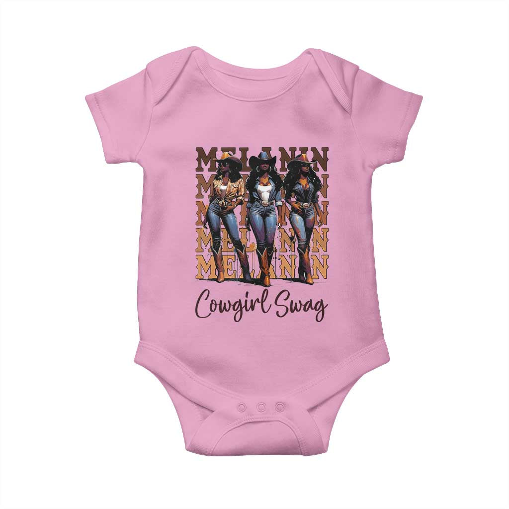 Melanin Cowgirl Swag Baby Onesie African American Cowgirls Black History Pride TS02 Light Pink Print Your Wear