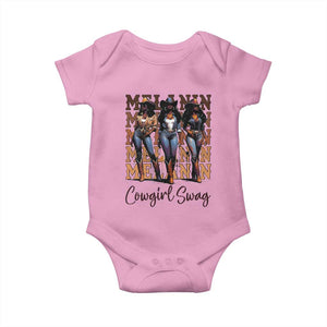Melanin Cowgirl Swag Baby Onesie African American Cowgirls Black History Pride TS02 Light Pink Print Your Wear