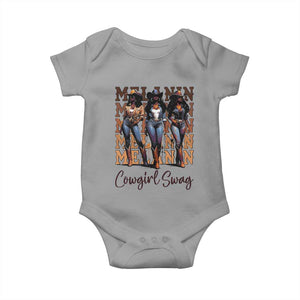 Melanin Cowgirl Swag Baby Onesie African American Cowgirls Black History Pride TS02 Sport Gray Print Your Wear