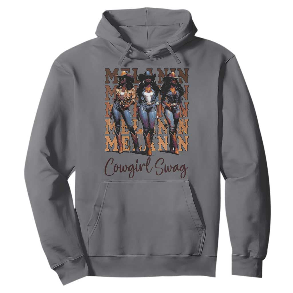 Melanin Cowgirl Swag Hoodie African American Cowgirls Black History Pride TS02 Charcoal Print Your Wear