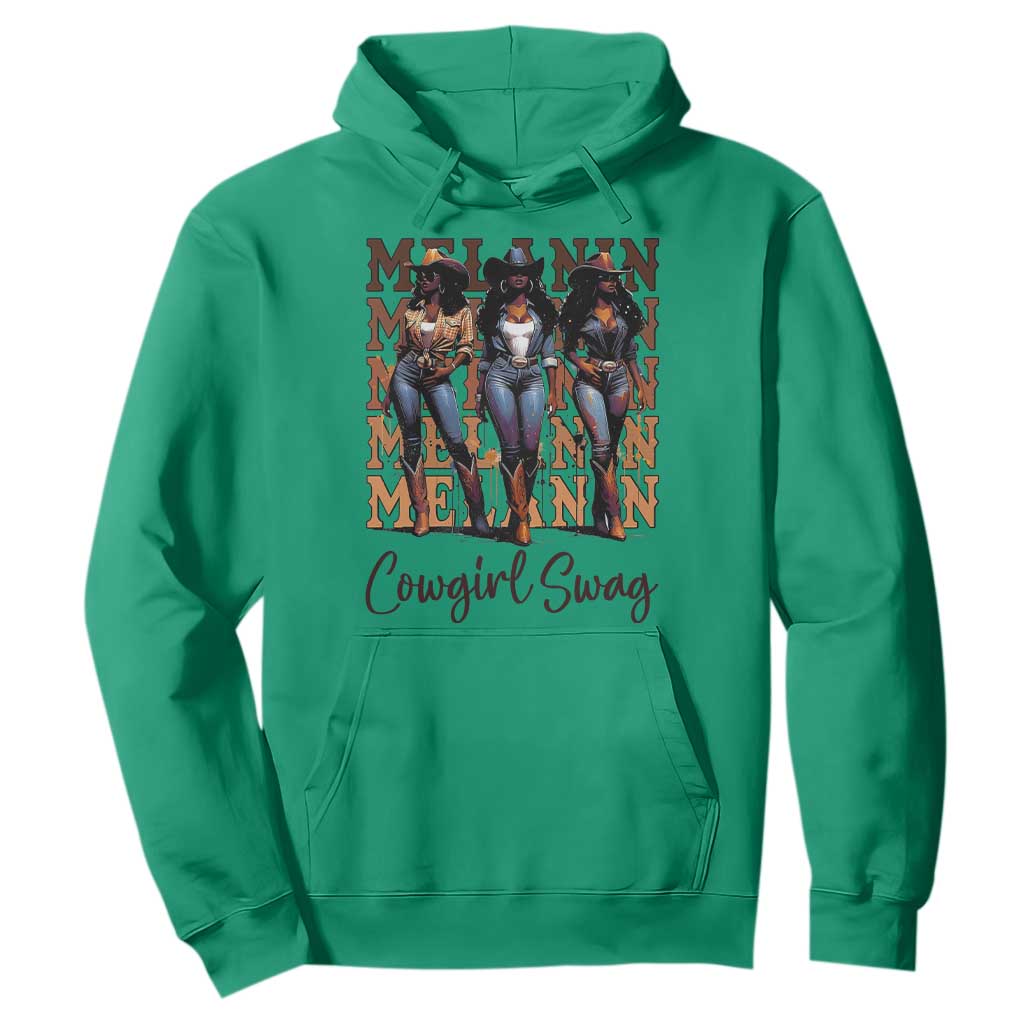 Melanin Cowgirl Swag Hoodie African American Cowgirls Black History Pride TS02 Irish Green Print Your Wear