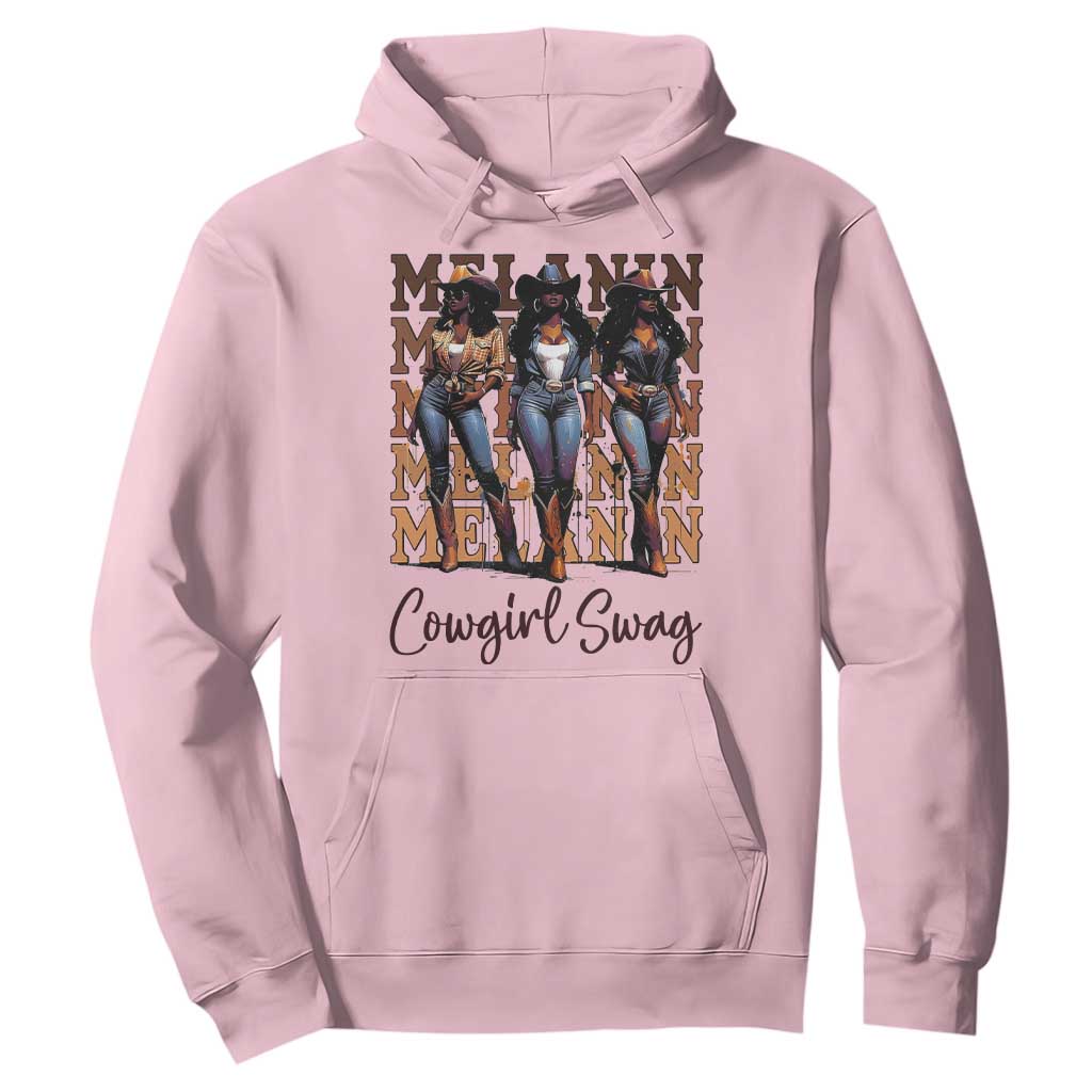 Melanin Cowgirl Swag Hoodie African American Cowgirls Black History Pride TS02 Light Pink Print Your Wear
