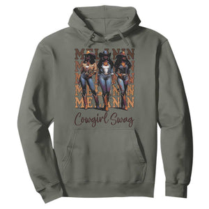 Melanin Cowgirl Swag Hoodie African American Cowgirls Black History Pride TS02 Military Green Print Your Wear
