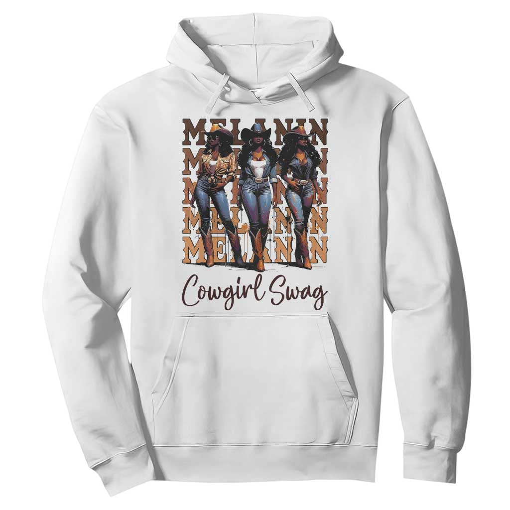 Melanin Cowgirl Swag Hoodie African American Cowgirls Black History Pride TS02 White Print Your Wear