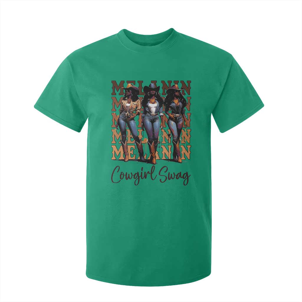 Melanin Cowgirl Swag T Shirt For Kid African American Cowgirls Black History Pride TS02 Irish Green Print Your Wear