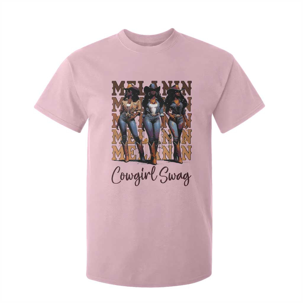 Melanin Cowgirl Swag T Shirt For Kid African American Cowgirls Black History Pride TS02 Light Pink Print Your Wear