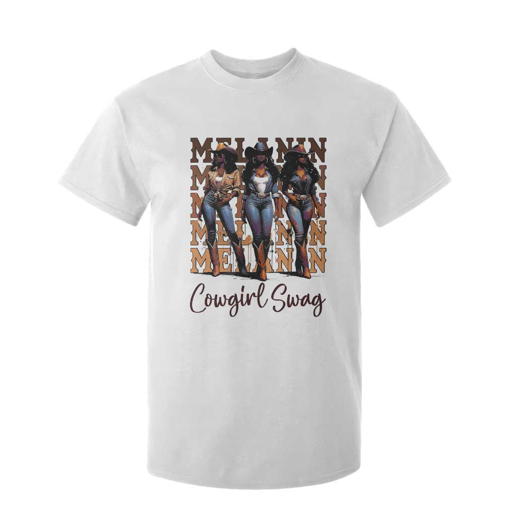 Melanin Cowgirl Swag T Shirt For Kid African American Cowgirls Black History Pride TS02 White Print Your Wear