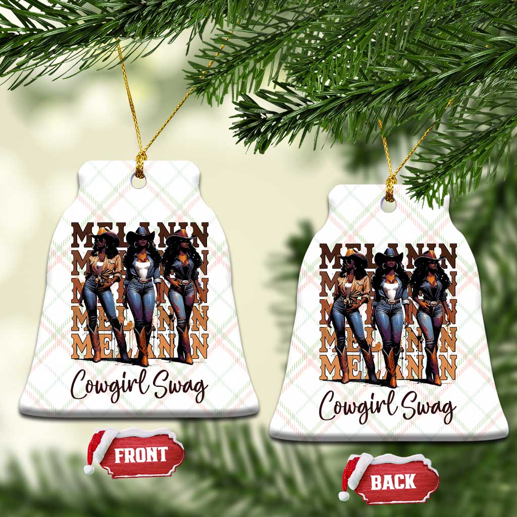 Melanin Cowgirl Swag Ceramic Ornament African American Cowgirls Black History Pride TS02 Print Your Wear