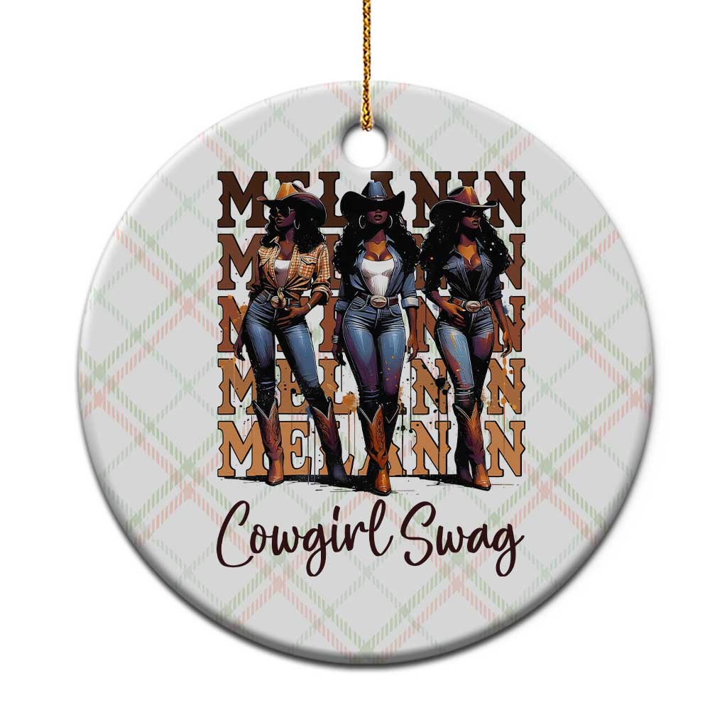 Melanin Cowgirl Swag Ceramic Ornament African American Cowgirls Black History Pride TS02 1pc Christmas Plaid Print Your Wear