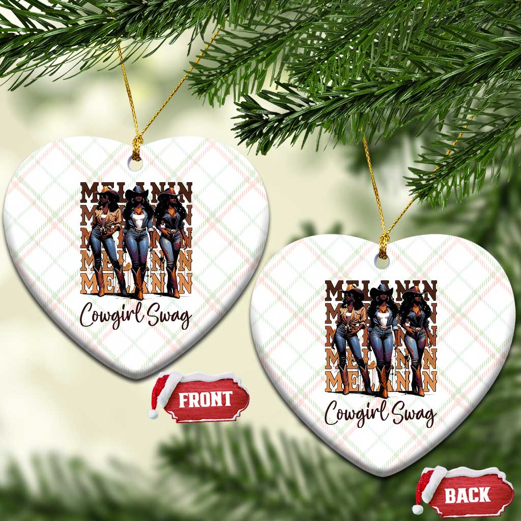Melanin Cowgirl Swag Ceramic Ornament African American Cowgirls Black History Pride TS02 Print Your Wear