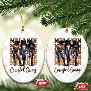 Melanin Cowgirl Swag Ceramic Ornament African American Cowgirls Black History Pride TS02 Print Your Wear