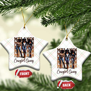 Melanin Cowgirl Swag Ceramic Ornament African American Cowgirls Black History Pride TS02 Print Your Wear
