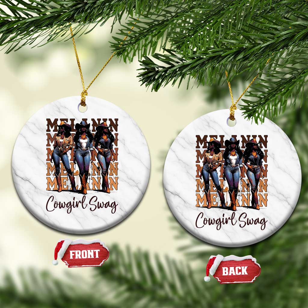 Melanin Cowgirl Swag Ceramic Ornament African American Cowgirls Black History Pride TS02 1pc White Marble Print Your Wear