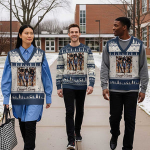 Melanin Cowgirl Swag V-Neck Knit Sweater Vest African American Cowgirls Black History Pride TS02 Beige Navy Print Your Wear