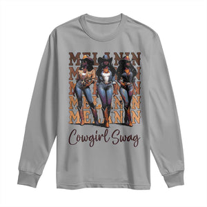 Melanin Cowgirl Swag Long Sleeve Shirt African American Cowgirls Black History Pride TS02 Sport Gray Print Your Wear