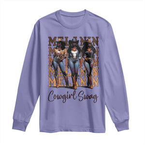Melanin Cowgirl Swag Long Sleeve Shirt African American Cowgirls Black History Pride TS02 Violet Print Your Wear