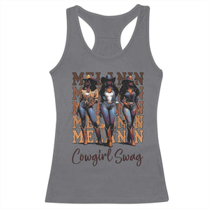 Melanin Cowgirl Swag Racerback Tank Top African American Cowgirls Black History Pride TS02 Charcoal Print Your Wear