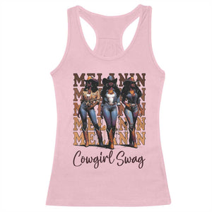 Melanin Cowgirl Swag Racerback Tank Top African American Cowgirls Black History Pride TS02 Light Pink Print Your Wear