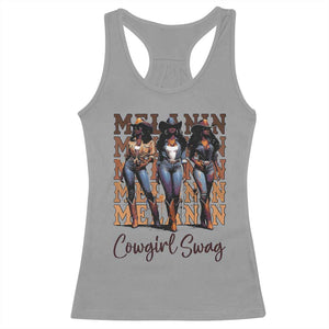 Melanin Cowgirl Swag Racerback Tank Top African American Cowgirls Black History Pride TS02 Sport Gray Print Your Wear