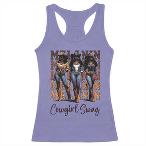 Melanin Cowgirl Swag Racerback Tank Top African American Cowgirls Black History Pride TS02 Violet Print Your Wear