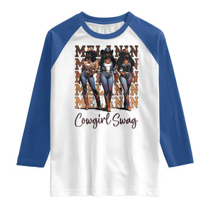 Melanin Cowgirl Swag Raglan Shirt African American Cowgirls Black History Pride TS02 White Royal Print Your Wear