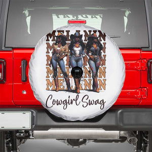 Melanin Cowgirl Swag Spare Tire Cover African American Cowgirls Black History Pride TS02 White Print Your Wear