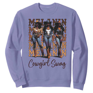 Melanin Cowgirl Swag Sweatshirt African American Cowgirls Black History Pride TS02 Violet Print Your Wear