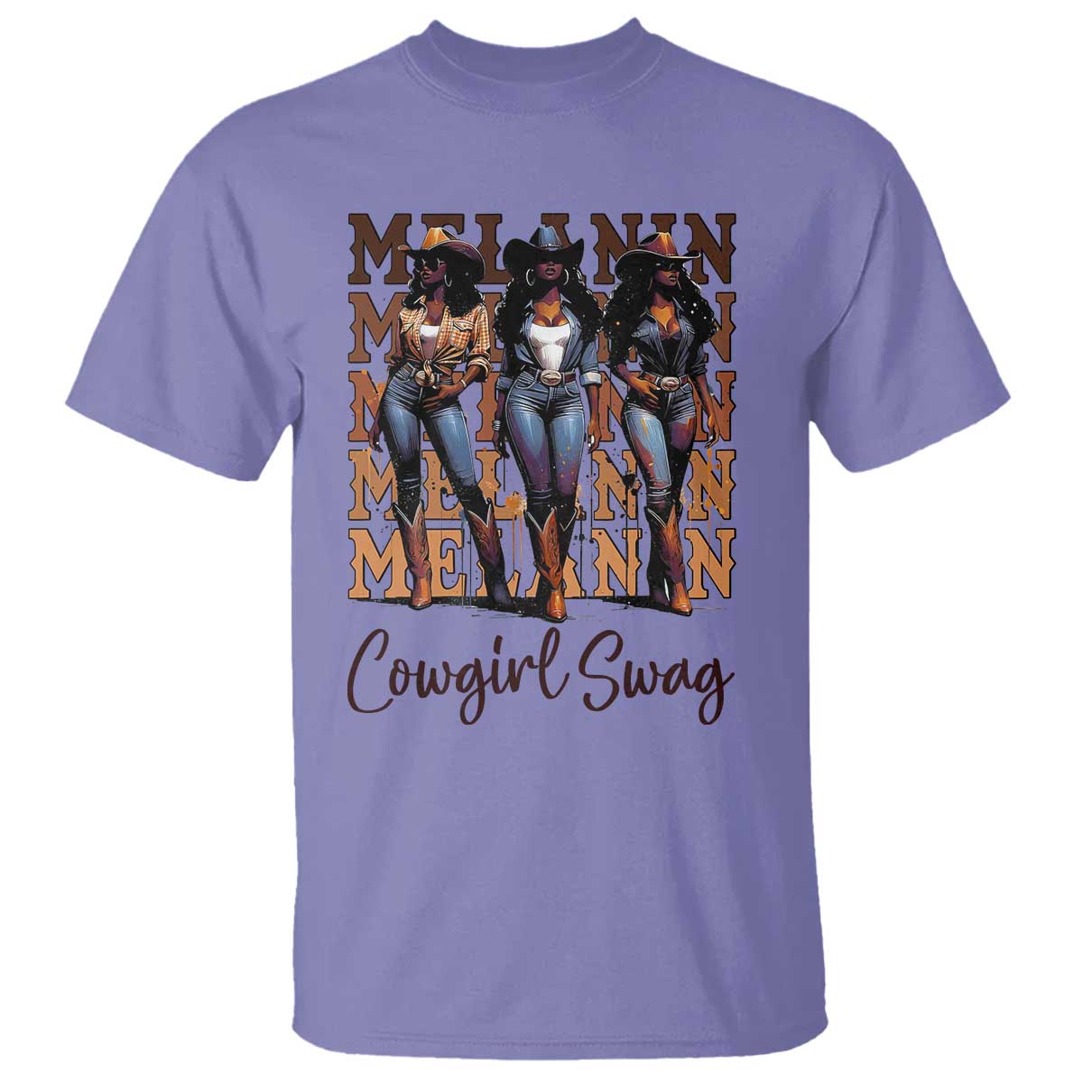 Melanin Cowgirl Swag T Shirt African American Cowgirls Black History Pride TS02 Violet Print Your Wear