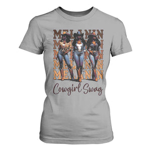 Melanin Cowgirl Swag T Shirt For Women African American Cowgirls Black History Pride TS02 Sport Gray Print Your Wear