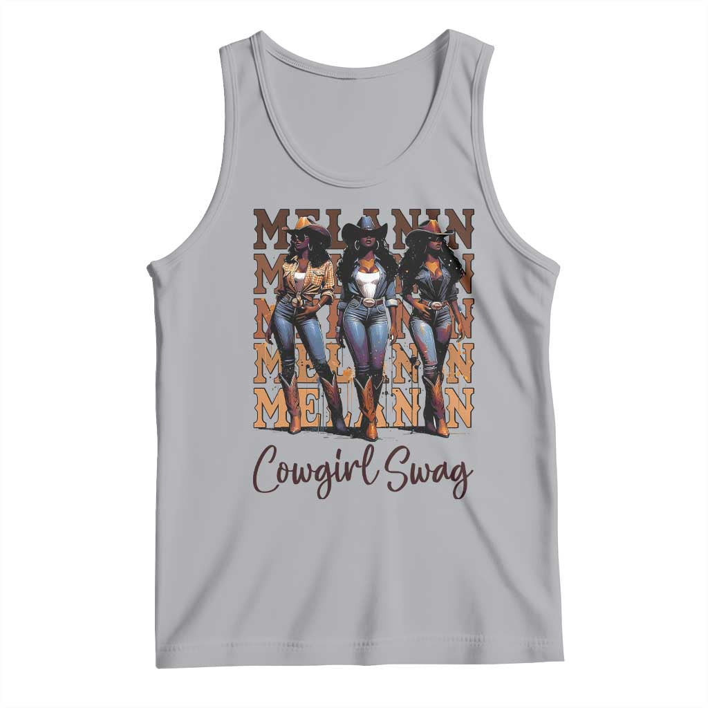 Melanin Cowgirl Swag Tank Top African American Cowgirls Black History Pride TS02 Athletic Heather Print Your Wear