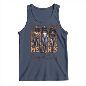 Melanin Cowgirl Swag Tank Top African American Cowgirls Black History Pride TS02 Navy Print Your Wear