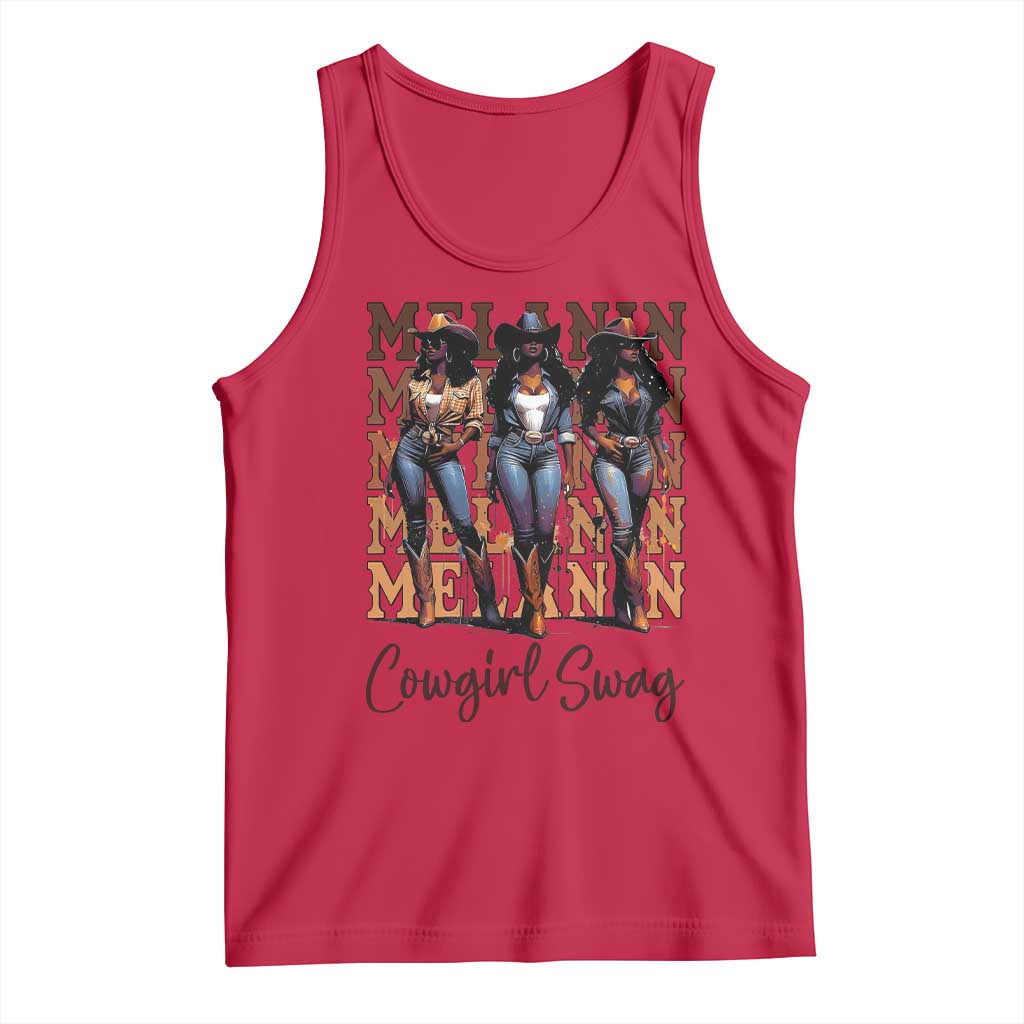 Melanin Cowgirl Swag Tank Top African American Cowgirls Black History Pride TS02 Red Print Your Wear