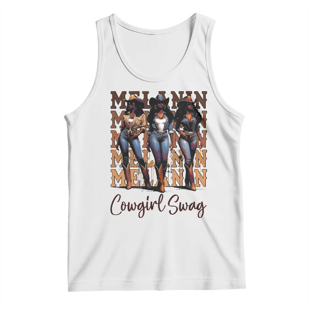 Melanin Cowgirl Swag Tank Top African American Cowgirls Black History Pride TS02 White Print Your Wear