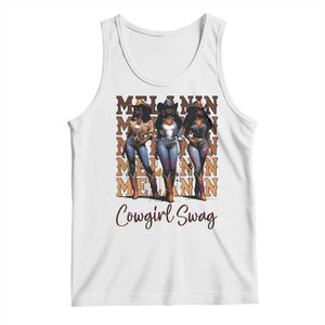 Melanin Cowgirl Swag Tank Top African American Cowgirls Black History Pride TS02 White Print Your Wear