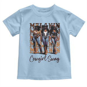 Melanin Cowgirl Swag Toddler T Shirt African American Cowgirls Black History Pride TS02 Light Blue Print Your Wear