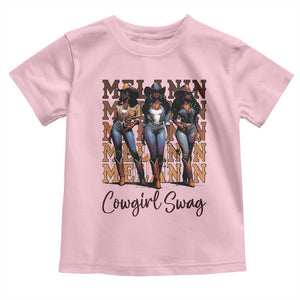 Melanin Cowgirl Swag Toddler T Shirt African American Cowgirls Black History Pride TS02 Light Pink Print Your Wear