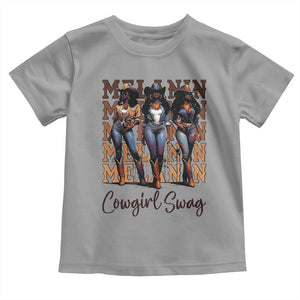 Melanin Cowgirl Swag Toddler T Shirt African American Cowgirls Black History Pride TS02 Sport Gray Print Your Wear