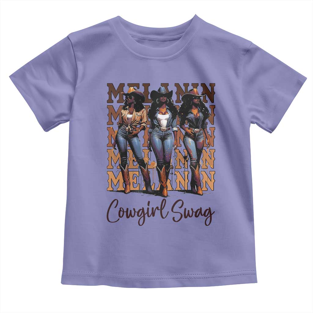 Melanin Cowgirl Swag Toddler T Shirt African American Cowgirls Black History Pride TS02 Violet Print Your Wear