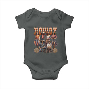 Howdy Melanin Cowgirl Baby Onesie Black History Western Rodeo Texas TS02 Dark Heather Print Your Wear