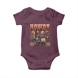 Howdy Melanin Cowgirl Baby Onesie Black History Western Rodeo Texas TS02 Maroon Print Your Wear