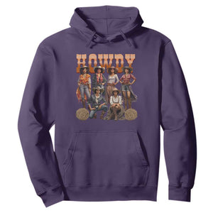 Howdy Melanin Cowgirl Hoodie Black History Western Rodeo Texas TS02 Purple Print Your Wear