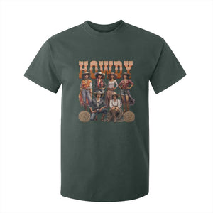 Howdy Melanin Cowgirl T Shirt For Kid Black History Western Rodeo Texas TS02 Dark Forest Green Print Your Wear