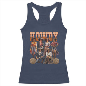 Howdy Melanin Cowgirl Racerback Tank Top Black History Western Rodeo Texas TS02 Navy Print Your Wear